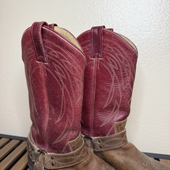 Frye Size 9.5B Billy Harness Redwood Women's Leather Cowboy Boots - Picture 6 of 9